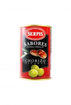 Serpis - Zelené olivy plněné pikantním chorizem