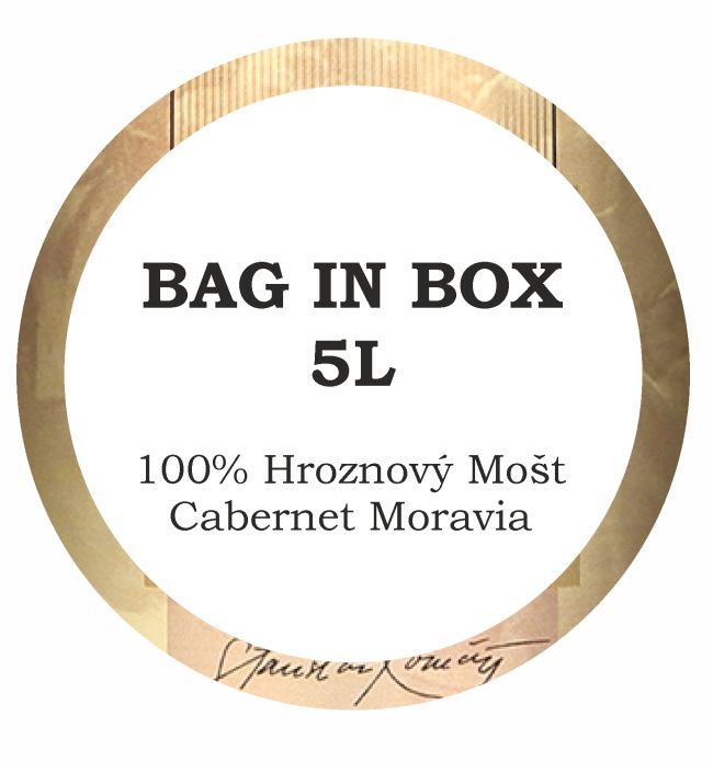 100% Hroznový mošt Cabernet Moravia 5l