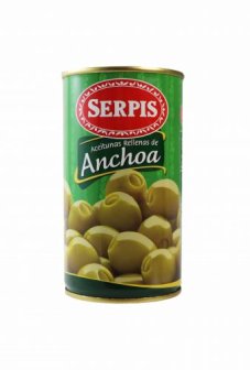 Serpis - Zelené olivy plněné ančovičkami